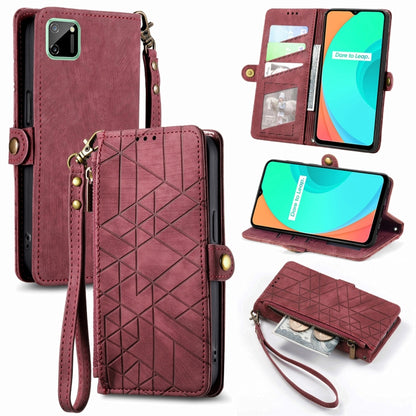 Geometric Zipper Wallet Side Buckle Leather Phone Case, For Realme C11, For Realme 6, For Realme 6 Pro, For Realme 5 / 5i / 6i, For Realme 8 / 8 Pro, For Realme 5 Pro / Q