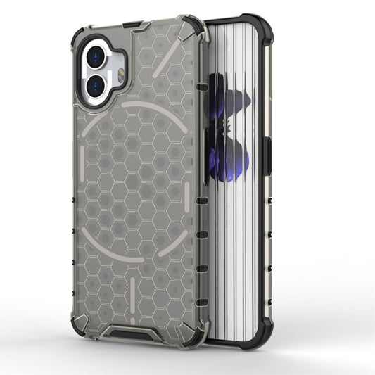 Shockproof honeycomb phone case for Nothing Phone 2, light gray with black edges