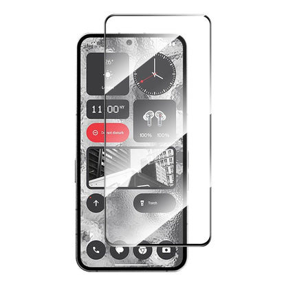 Tempered glass screen protector film for a smartphone, full-coverage front panel.