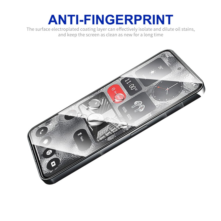 Tempered glass screen protector film fitted over a smartphone front screen area.