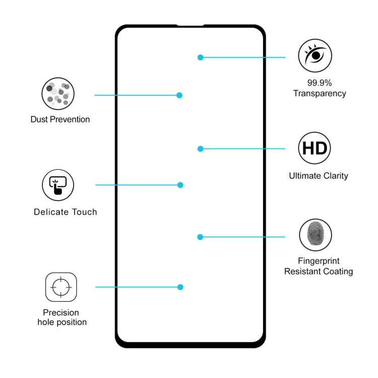 Tempered glass screen protector with HD clarity, dust prevention, and fingerprint resistance