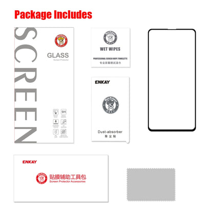 ENKAY screen protector kit with tempered glass, wet wipes, and cleaning cloth