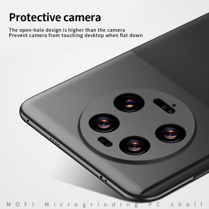 MOFI micro-frosted hard phone case, dark gray, close-up of camera cutouts