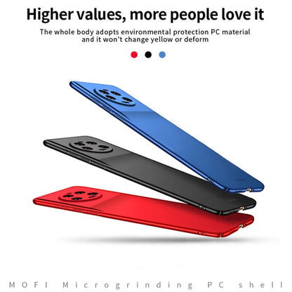 MOFI micro-frosted hard phone cases, blue, black, and red color options
