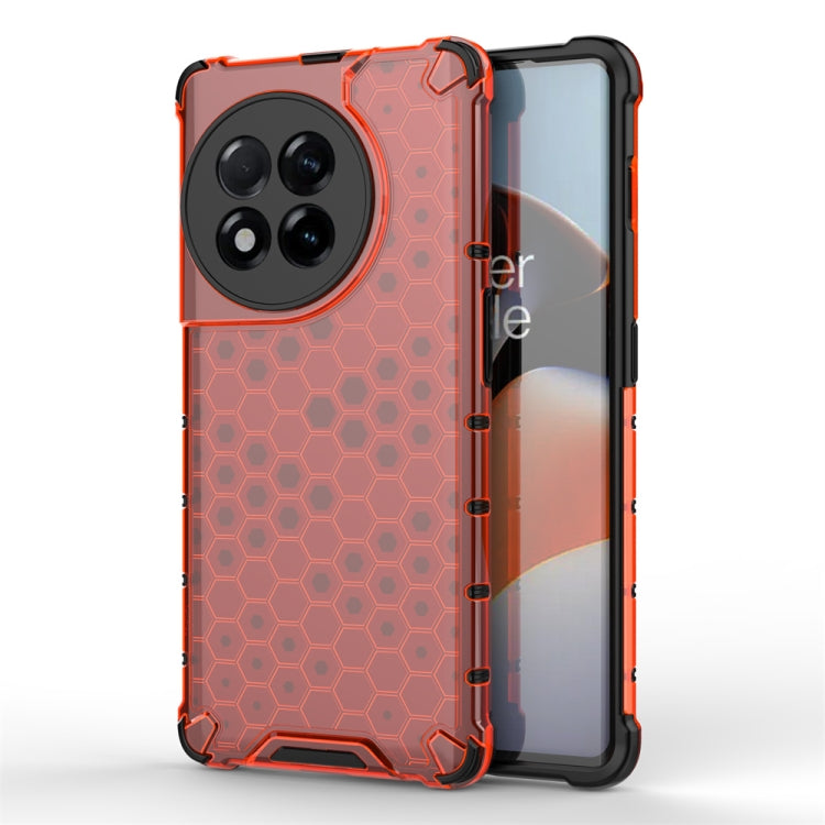 Shockproof honeycomb phone case with orange trim, burnt orange back and camera cutouts