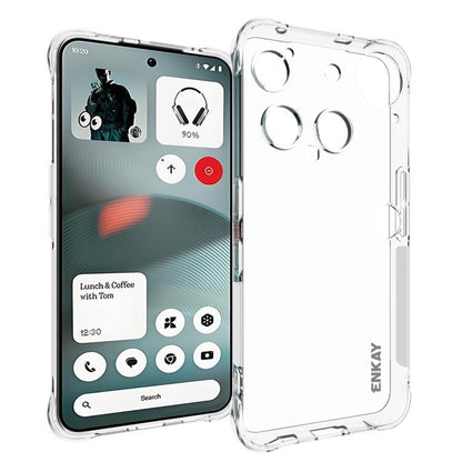 Clear TPU phone case with full coverage edges and cutouts for cameras and buttons
