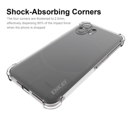 Transparent TPU phone case with shock-absorbing corners, ENKAY logo, for Nothing Phone 2