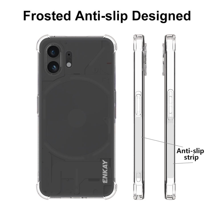 Frosted anti-slip phone case with clear edges, ENKAY logo, Nothing Phone 2