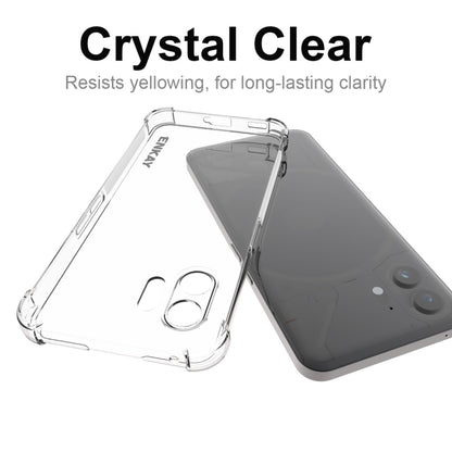 Crystal-clear transparent TPU case, anti-yellowing, ENKAY logo, Nothing Phone 2