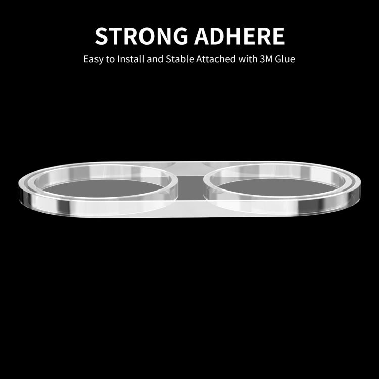 Two clear camera lens film strips with adhesive edge for installation