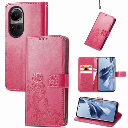 Pink leather phone case with embossed floral design and clasp, flip wallet with card slots