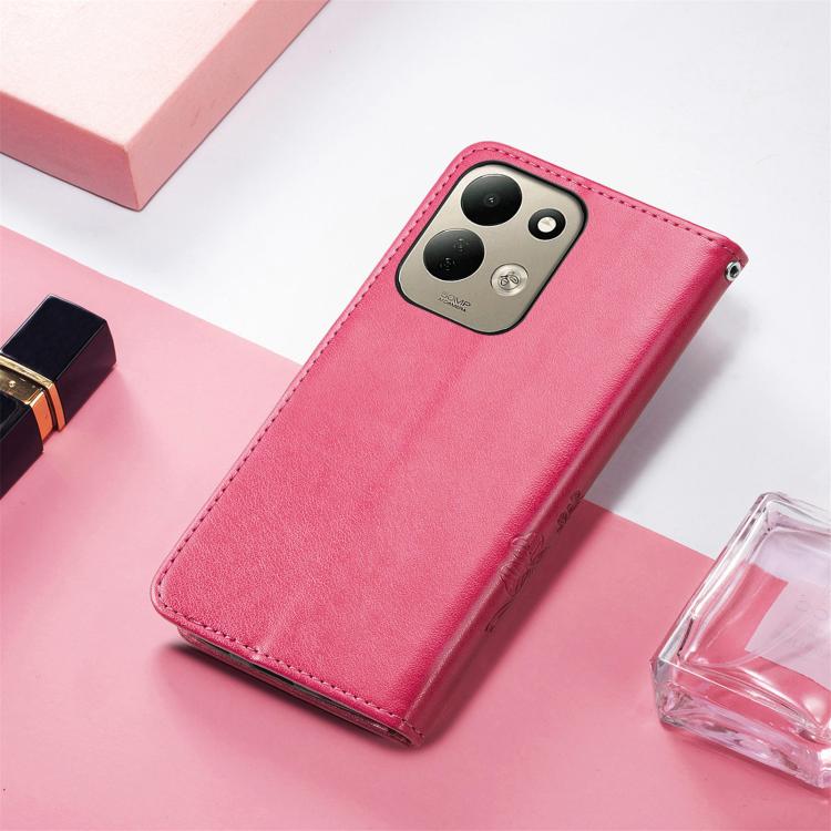 Four-leaf Clasp Embossed Buckle Leather Phone Case, For Xiaomi Poco C95 Pro, For Xiaomi Redmi 12 5G