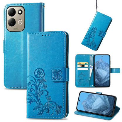Four-leaf Clasp Embossed Buckle Leather Phone Case, For Xiaomi Poco C95 Pro, For Xiaomi Redmi 12 5G