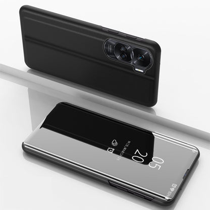 Plated Mirror Horizontal Flip Leather Phone Case with Holder, For Honor 90 Lite