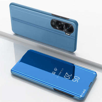 Plated Mirror Horizontal Flip Leather Phone Case with Holder, For Honor 90 Lite