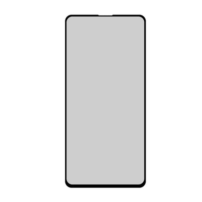 Tempered glass privacy screen protector with black frame and smooth surface