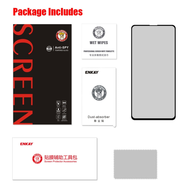 Screen protector kit with wipes, microfiber cloth, and tempered glass privacy film