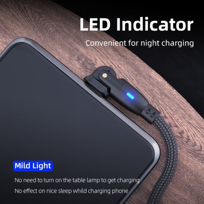 ENKAY 180 Degrees Rotating USB to Type-C 3A Fast Charging Data Cable with LED Light, 1m, 2m