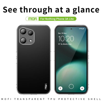 Transparent TPU protective phone case with camera openings for Nothing Phone 3a Lite