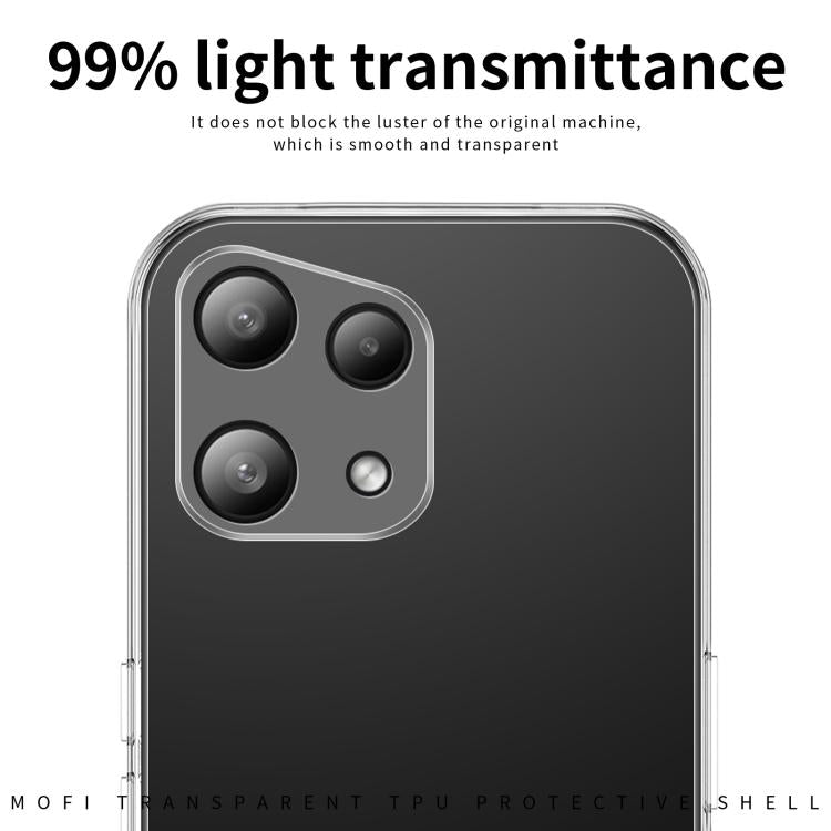Transparent TPU phone case with raised camera cover and lens cutouts