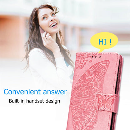 Butterfly Love Flowers Embossing Horizontal Flip Leather Case For One Plus 7  with Holder & Card Slots & Wallet & Lanyard, For OnePlus 7