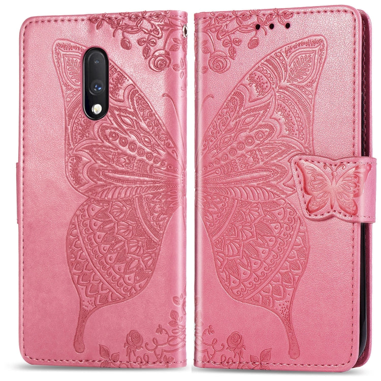 Butterfly Love Flowers Embossing Horizontal Flip Leather Case For One Plus 7  with Holder & Card Slots & Wallet & Lanyard, For OnePlus 7