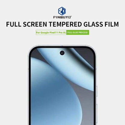 Tempered glass screen protector film laid over a smartphone display, full-screen