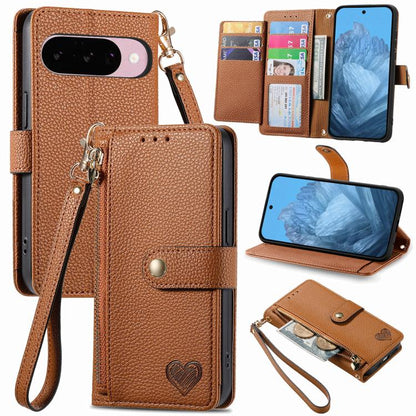 Love Zipper Lanyard Leather Phone Case, For Google Pixel 11 / 11 Pro, For Google Pixel 10 / 10 Pro