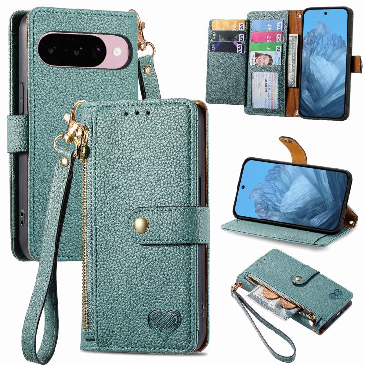 Love Zipper Lanyard Leather Phone Case, For Google Pixel 11 / 11 Pro, For Google Pixel 10 / 10 Pro