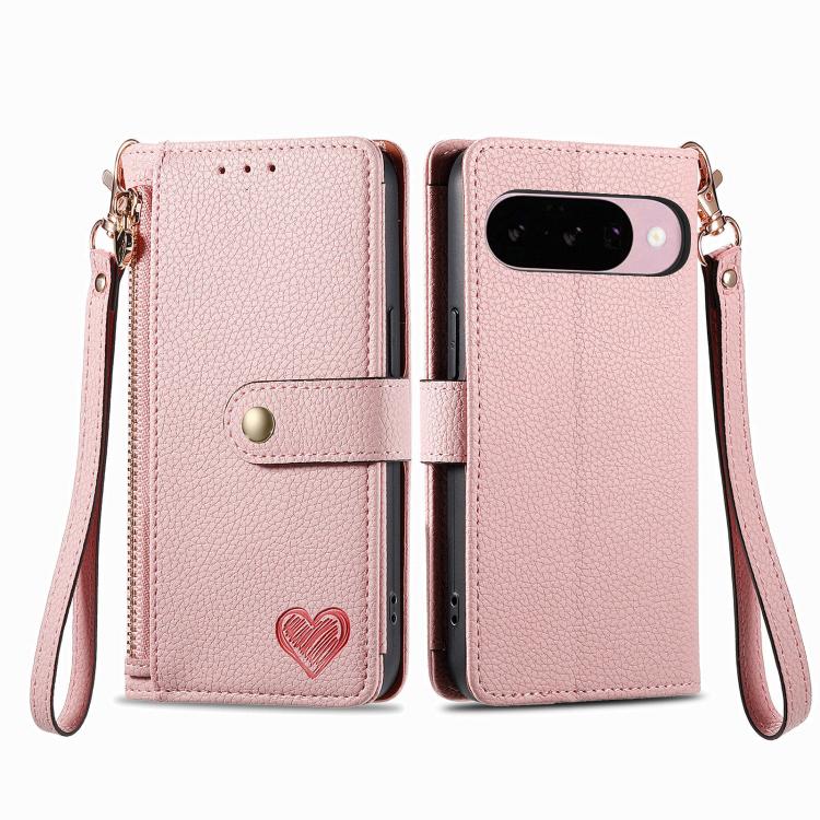 Love Zipper Lanyard Leather Phone Case, For Google Pixel 11 / 11 Pro, For Google Pixel 10 / 10 Pro