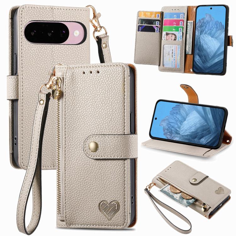 Love Zipper Lanyard Leather Phone Case, For Google Pixel 11 / 11 Pro, For Google Pixel 10 / 10 Pro