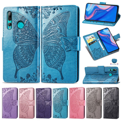Butterfly Love Flowers Embossing Horizontal Flip Leather Case For Huawei Y9 Prime 2019with Holder & Card Slots & Wallet & Lanyard, For Huawei Y9 Prime (2019)