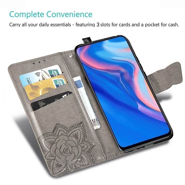 Butterfly Love Flowers Embossing Horizontal Flip Leather Case For Huawei Y9 Prime 2019with Holder & Card Slots & Wallet & Lanyard, For Huawei Y9 Prime (2019)