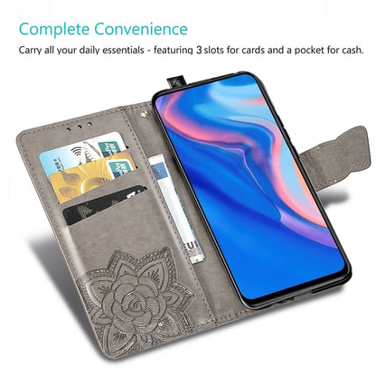 Butterfly Love Flowers Embossing Horizontal Flip Leather Case For Huawei Y9 Prime 2019with Holder & Card Slots & Wallet & Lanyard, For Huawei Y9 Prime (2019)