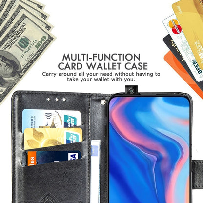 Butterfly Love Flowers Embossing Horizontal Flip Leather Case For Huawei Y9 Prime 2019with Holder & Card Slots & Wallet & Lanyard, For Huawei Y9 Prime (2019)