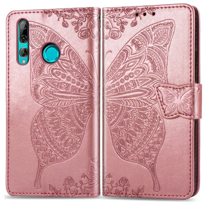 Butterfly Love Flowers Embossing Horizontal Flip Leather Case For Huawei Y9 Prime 2019with Holder & Card Slots & Wallet & Lanyard, For Huawei Y9 Prime (2019)
