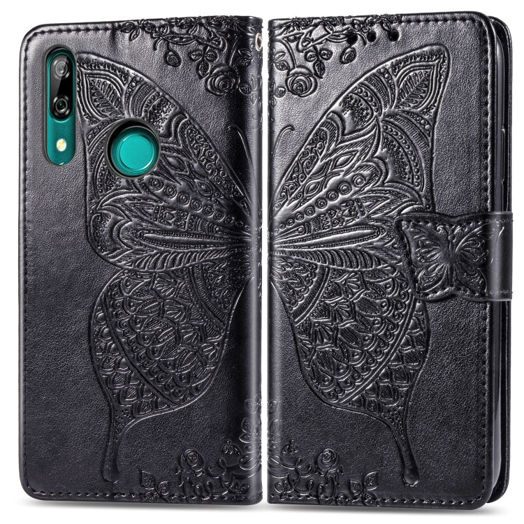 Butterfly Love Flowers Embossing Horizontal Flip Leather Case For Huawei P Smart Z with Holder & Card Slots & Wallet & Lanyard, Black, Blue, Gray, Light purple, Rose gold, Dark purple, Pink
