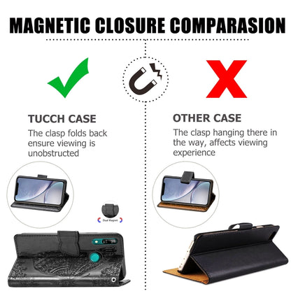 Butterfly Love Flowers Embossing Horizontal Flip Leather Case For Huawei P Smart Z with Holder & Card Slots & Wallet & Lanyard, Black, Blue, Gray, Light purple, Rose gold, Dark purple, Pink
