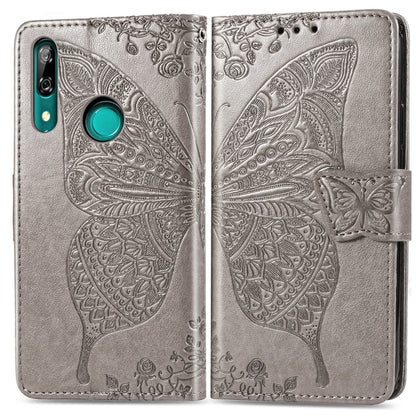 Butterfly Love Flowers Embossing Horizontal Flip Leather Case For Huawei P Smart Z with Holder & Card Slots & Wallet & Lanyard, Black, Blue, Gray, Light purple, Rose gold, Dark purple, Pink