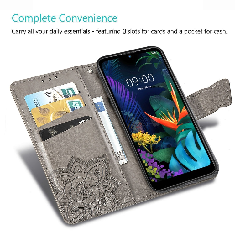 Butterfly Love Flowers Embossing Horizontal Flip Leather Case for LG K50 , with Holder & Card Slots & Wallet & Lanyard, For LG K50, LG K50