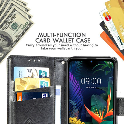 Butterfly Love Flowers Embossing Horizontal Flip Leather Case for LG K50 , with Holder & Card Slots & Wallet & Lanyard, For LG K50, LG K50