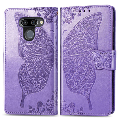 Butterfly Love Flowers Embossing Horizontal Flip Leather Case for LG K50 , with Holder & Card Slots & Wallet & Lanyard, For LG K50, LG K50