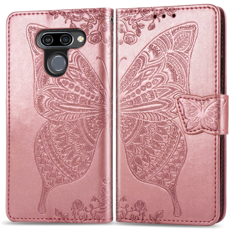 Butterfly Love Flowers Embossing Horizontal Flip Leather Case for LG K50 , with Holder & Card Slots & Wallet & Lanyard, For LG K50, LG K50