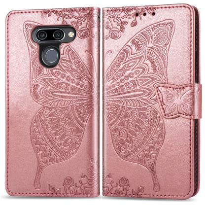 Butterfly Love Flowers Embossing Horizontal Flip Leather Case for LG K50 , with Holder & Card Slots & Wallet & Lanyard, For LG K50, LG K50