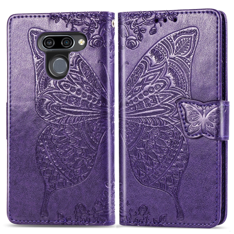 Butterfly Love Flowers Embossing Horizontal Flip Leather Case for LG K50 , with Holder & Card Slots & Wallet & Lanyard, For LG K50, LG K50