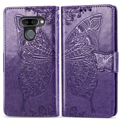 Butterfly Love Flowers Embossing Horizontal Flip Leather Case for LG K50 , with Holder & Card Slots & Wallet & Lanyard, For LG K50, LG K50