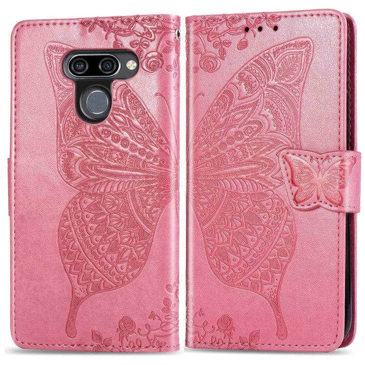 Butterfly Love Flowers Embossing Horizontal Flip Leather Case for LG K50 , with Holder & Card Slots & Wallet & Lanyard, For LG K50, LG K50