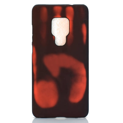 Black and red discoloration phone case with camera and flash cutout