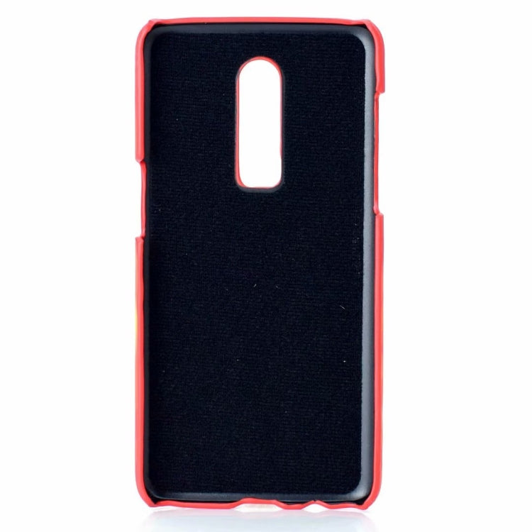 Black phone case with red trim and camera cutout for OnePlus 6 thermal sensor
