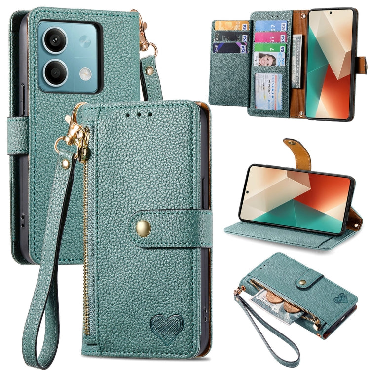 Teal leather-style phone wallet case with zipper, lanyard strap, and card slots